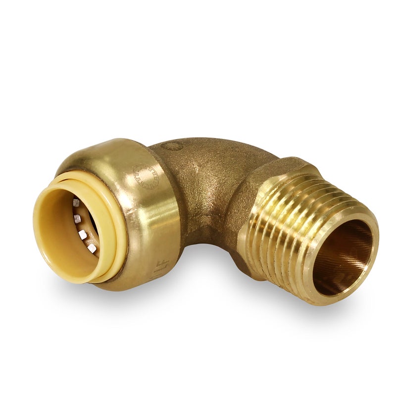 SUPPLYGIANT Supply Giant VQNF1 90 Degree Elbow x Male Pipe Fittings Push to Connect Pex, CPVC, 1 Inch, Brass, 1", Brass & Copper - Image 1